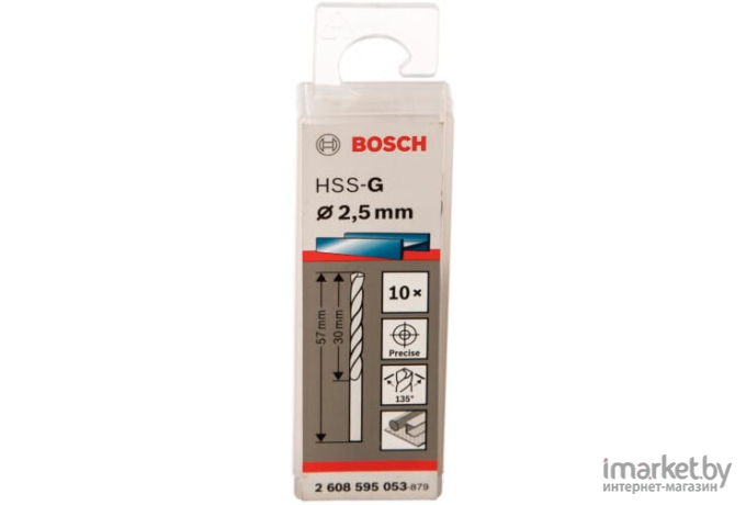 Сверло Bosch HSS-G Standard 2.5 мм по металлу (-10-) [2.608.595.053]