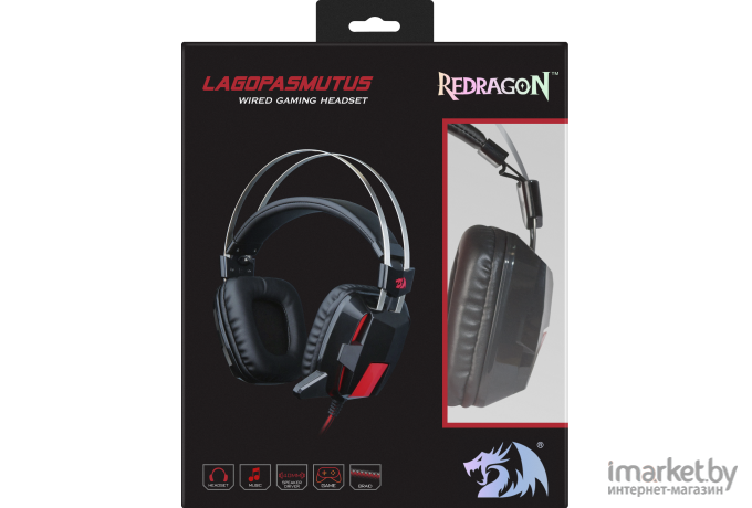 Наушники (гарнитура) Redragon Lagopasmutus 2 Black/Red [75165]