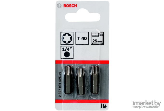 Набор бит Bosch 25мм TORX T40 XH 2607001625