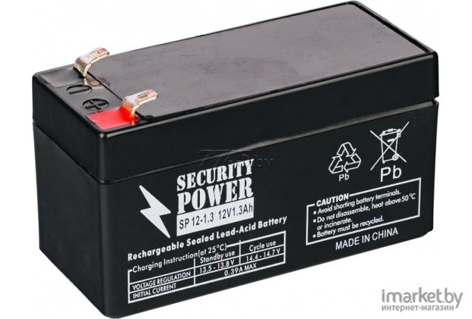 Аккумулятор для ИБП Security Power SP 12-1,3 12V/1.3Ah