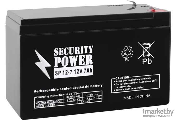 Аккумулятор для ИБП Security Power SP 12-7 12V/7Ah