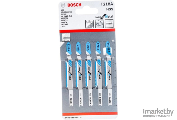 Набор пильных полотен Bosch T218A Basic for Metal 5шт (2.608.631.032)