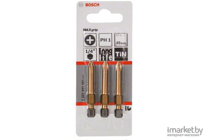 Набор бит Bosch Max Grip 49мм PH1 (-3-) [2.607.001.551]