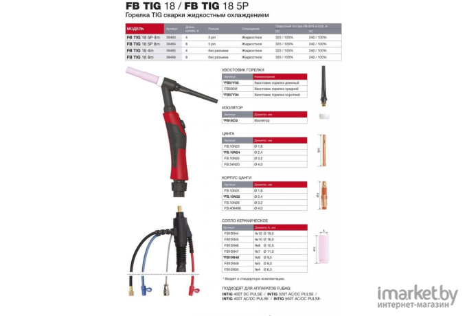 Горелка сварочная Fubag FB TIG 18 5P 4м (38463)