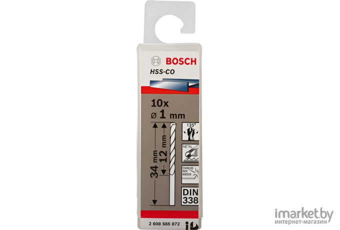 Сверло Bosch HSS-CO 1.0мм [2.608.585.872]