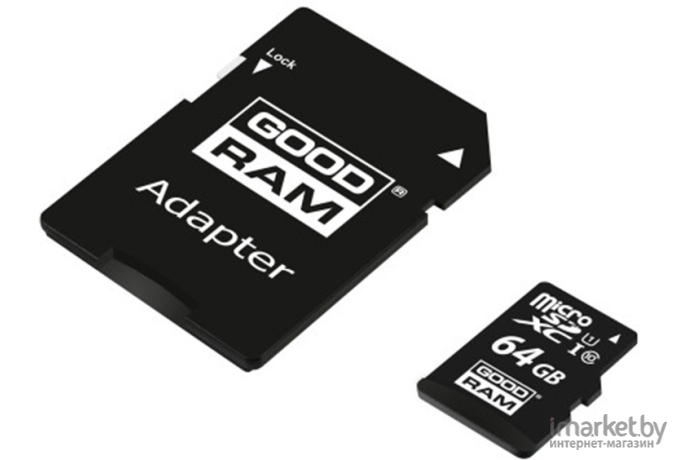 Карта памяти Goodram microSD UHS-I Class 10 64GB + адаптер (M1AA-0640R12)