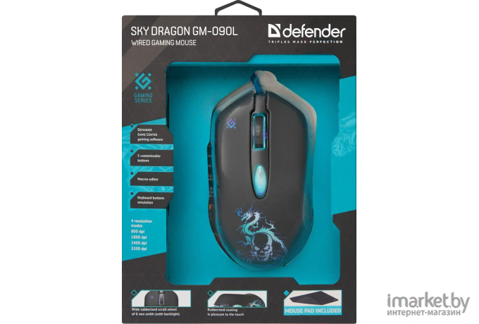 Мышь Defender Sky Dragon GM-090L черный