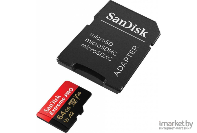 Карта памяти SanDisk Extreme Pro microSDXC 64GB+SD Adapter+Rescue [SDSQXCY-064G-GN6MA]