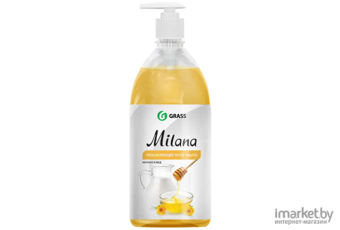 Мыло жидкое Grass Milana Молоко и мед / 126101 (1л)