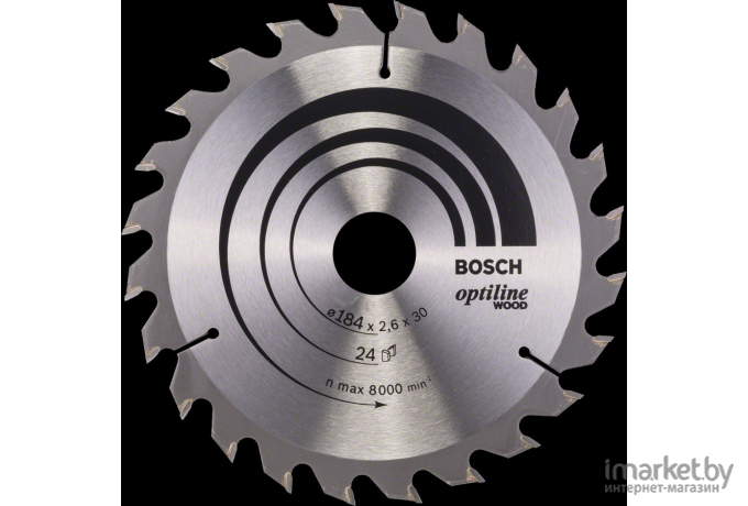 Диск пильный Bosch 184х30 мм 24 зуб. OptilineWood [2.608.640.610]