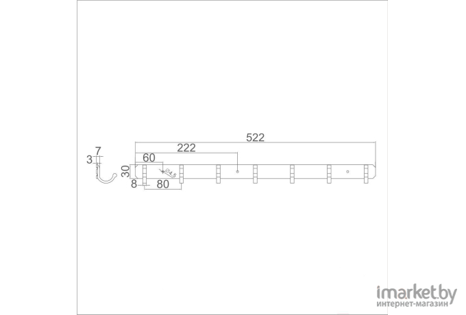 Вешалка для ванны Ledeme L5516W-7 белый