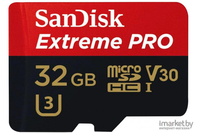 Карта памяти SanDisk Extreme PRO SDSQXCG-032G-GN6MA microSDHC 32GB (с адаптером)