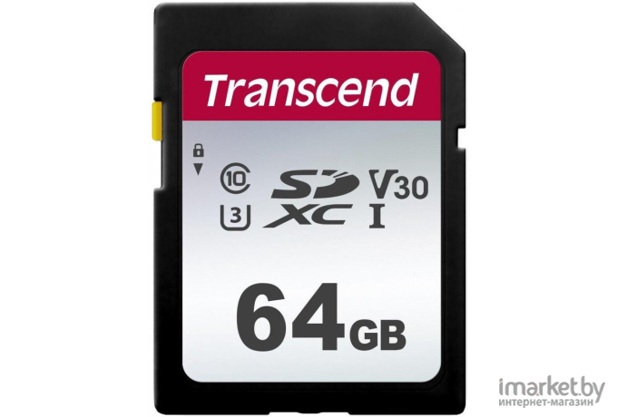 Карта памяти Transcend 64GB SDXC Class 10 UHS-I U3 R95, W45MB/s [TS64GSDC300S]