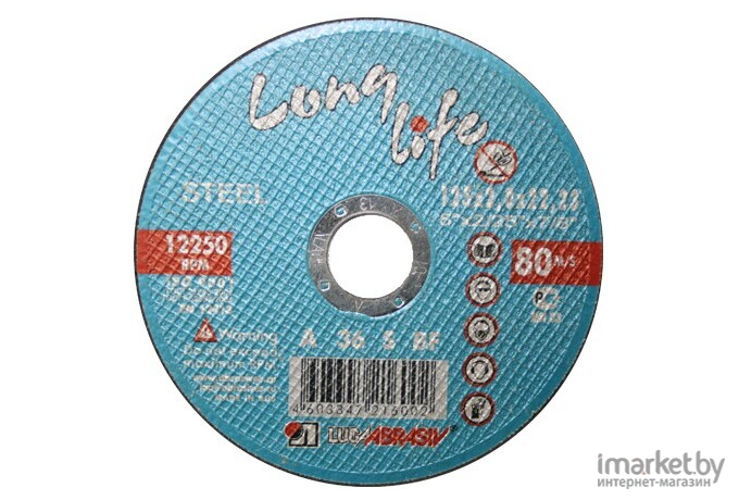 Отрезной круг Lugaabrasiv отрезной 115х1.6x22.2 мм для металла Long Life