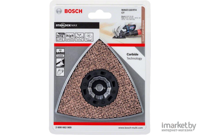 Набор для многофункционального инструмента Bosch Carbide RIFF MAVZ 116 RT4 [26.08.662.909]