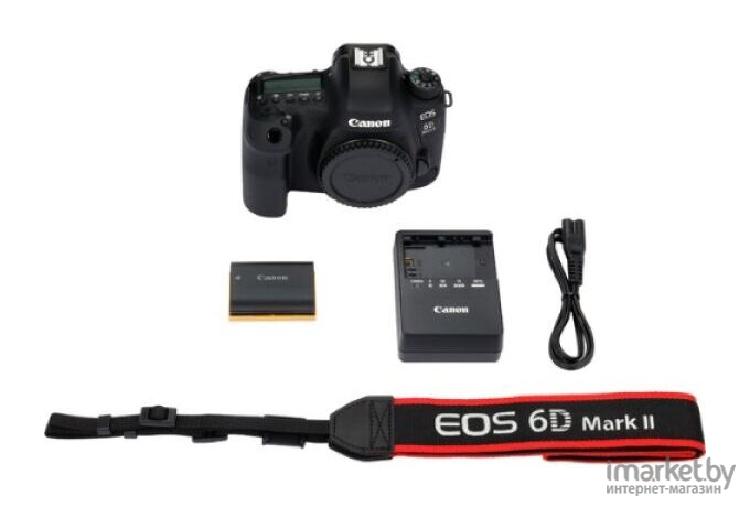 Фотоаппарат Canon Зеркальный EOS 6D Mark II 20.2Mpix 3 1080p Full HD SDXC Li-ion (без объектива) черный [1897C003]