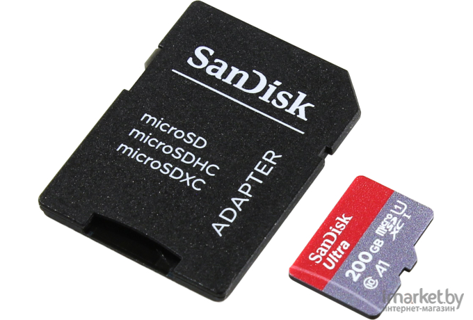 Карта памяти SanDisk microSDXC 200Gb Class10 Ultra + adapter [SDSQUAR-200G-GN6MA]