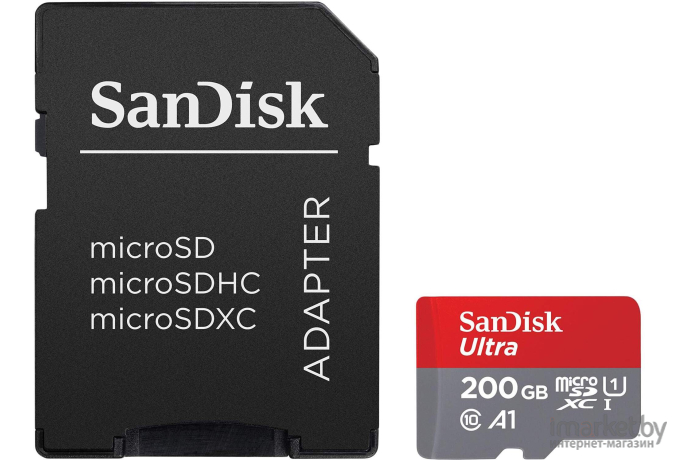 Карта памяти SanDisk microSDXC 200Gb Class10 Ultra + adapter [SDSQUAR-200G-GN6MA]