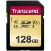 Карта памяти Transcend 128GB SDXC Class 10 UHS-I U3 V30 R95, W60MB/s [TS128GSDC500S]