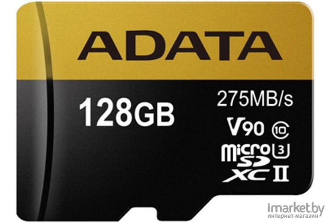 Карта памяти A-Data Premier ONE microSDXC UHS-II 128GB + адаптер [AUSDX128GUII3CL10-CA1]