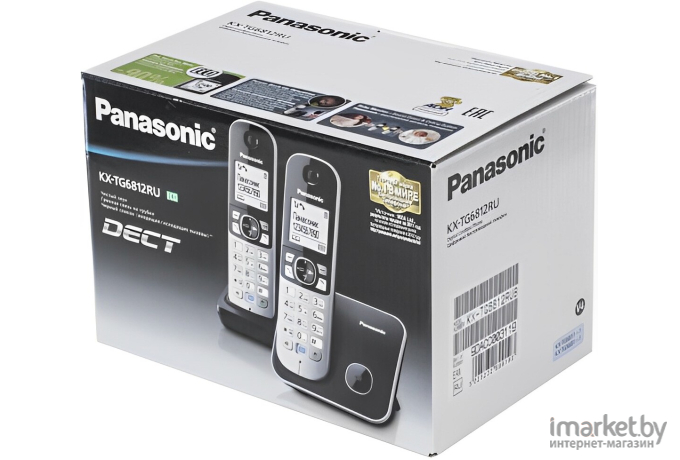 Panasonic Dect KX-TG6812RU Черный (труб. в компл.:2шт)