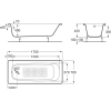 Ванна чугунная Roca Continental 170x70 / 21291100R