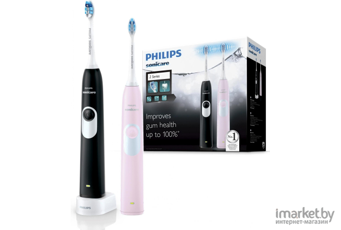 Звуковая зубная щетка Philips HX6232/41 черный/розовый