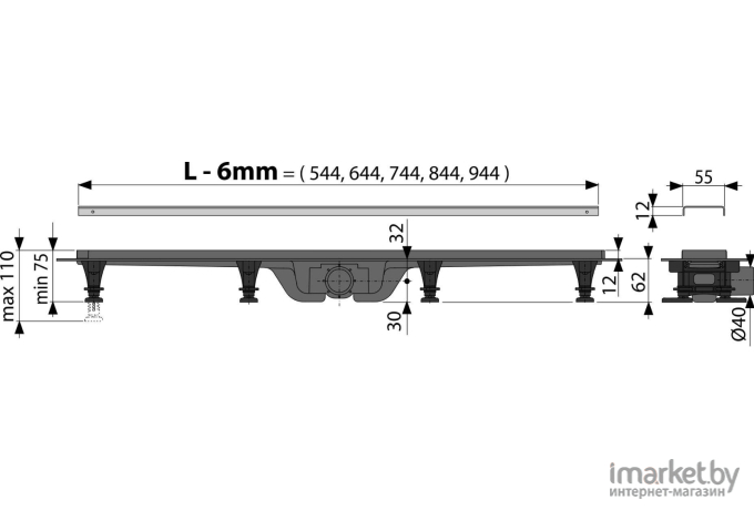 Трап/канал Alcaplast APZ10-650M