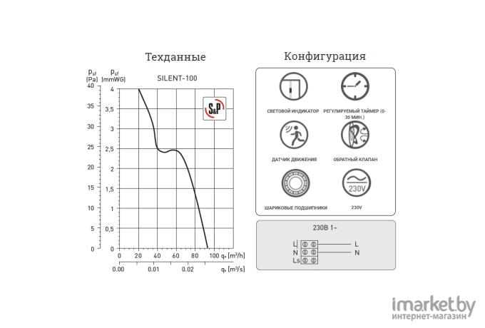 Вентилятор вытяжной Soler&Palau Silent-100 CDZ / 5210406400