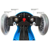 Самокат Y-Scoo Globber Primo Plus Titanium со светящимися колесами Neon Blue