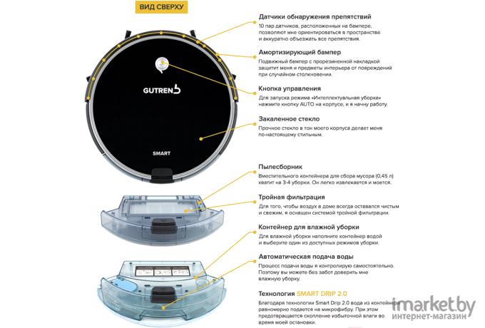 Робот-пылесос Gutrend Smart 300 Black