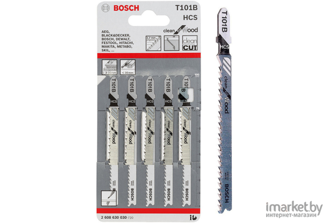 Пилки для лобзика Bosch Т 101 В HCS (2.609.256.721)