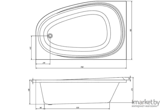 Ванна акриловая Ventospa Like LA 170x110 L