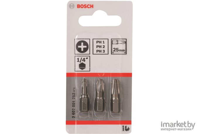 Набор бит Bosch Extra-Hart PH1,2,3 25мм [2.607.001.752]