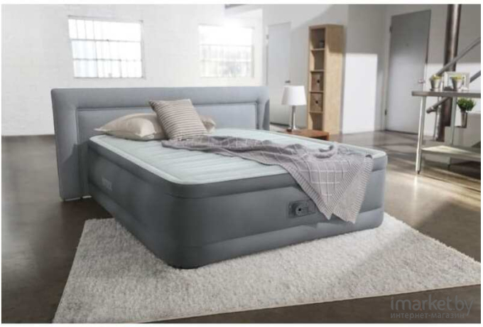 Надувная кровать Intex Надувная кровать Premaire II Elevated Airbed 152х203х46см со встроенным насосом 220V [64926]