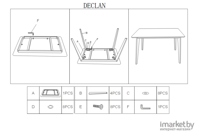 Стол обеденный Signal Declan I 120 белый/бук [DECLAN120BBU]