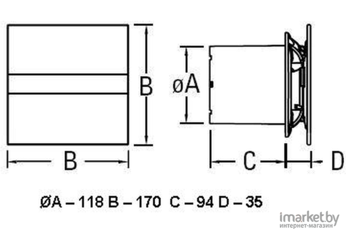 Вентилятор CATA E-100 GT BK TIMER [00900502]