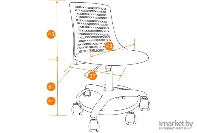 Кресло детское Tetchair Kiddy бирюзовый/розовый