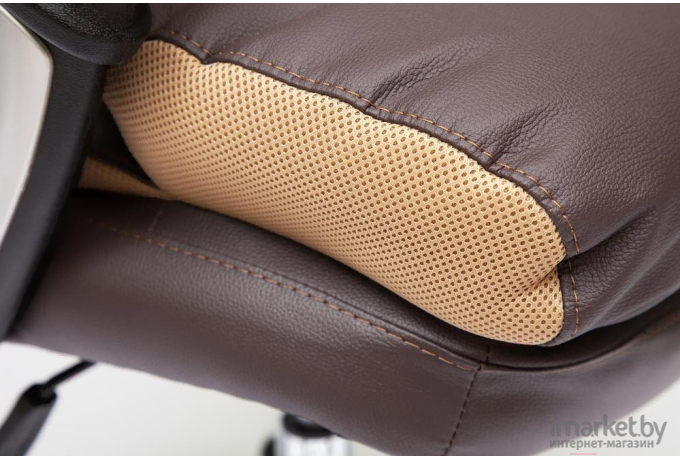 Офисное кресло Tetchair GRAND кож/зам/ткань 36-36/21 коричневый/бронзовый/