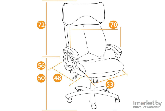 Офисное кресло Tetchair GRAND кож/зам/ткань 36-36/21 коричневый/бронзовый/