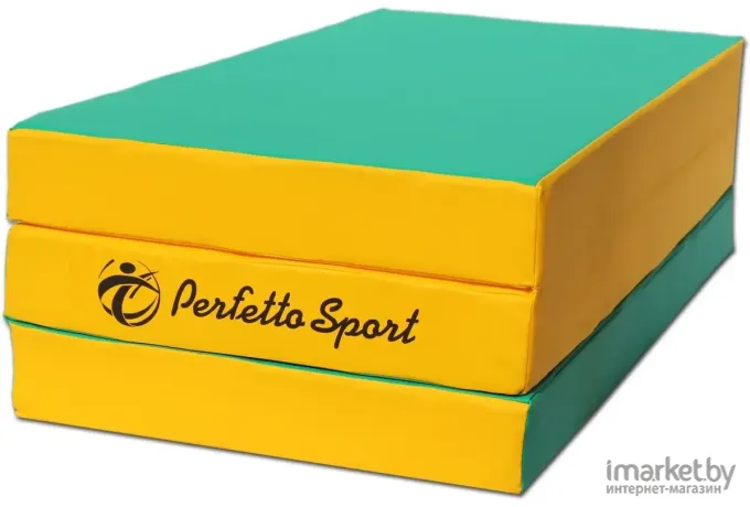 Мат гимнастический Perfetto Sport Складной №4 1x1.5x0.1м зеленый/желтый