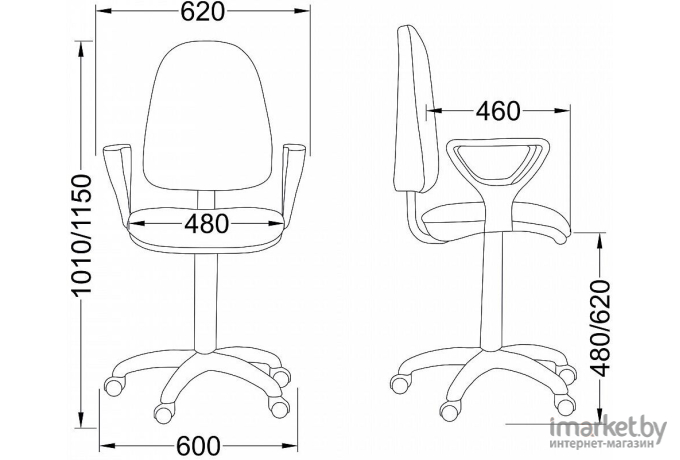 Офисное кресло Фабрикант Престиж PL 600 PV,1 г/п 140 ПВМ гольф ролик черный