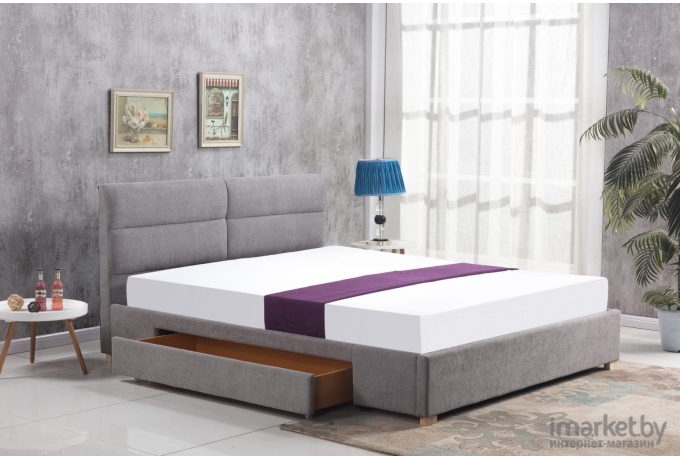 Кровать Halmar Merida 160x200 светло серый [V-CH-MERIDA-LOZ-J.POPIEL]