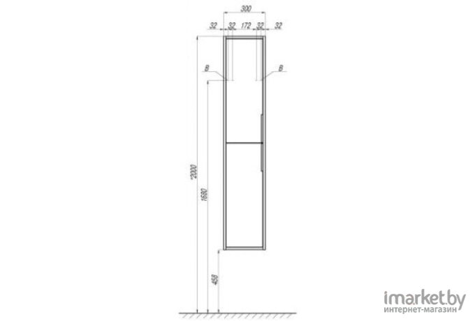 Акватон Шкаф-пенал Рико 30 1A216603RIB90