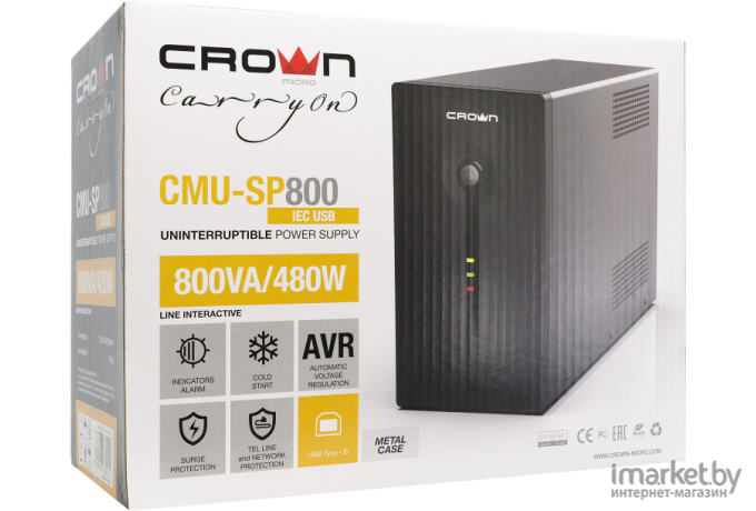 Источник бесперебойного питания CrownMicro CMU-SP800 IEC