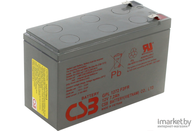 Аккумулятор для ИБП CSB GPL1272 F2FR (12В/7.2 А ч)