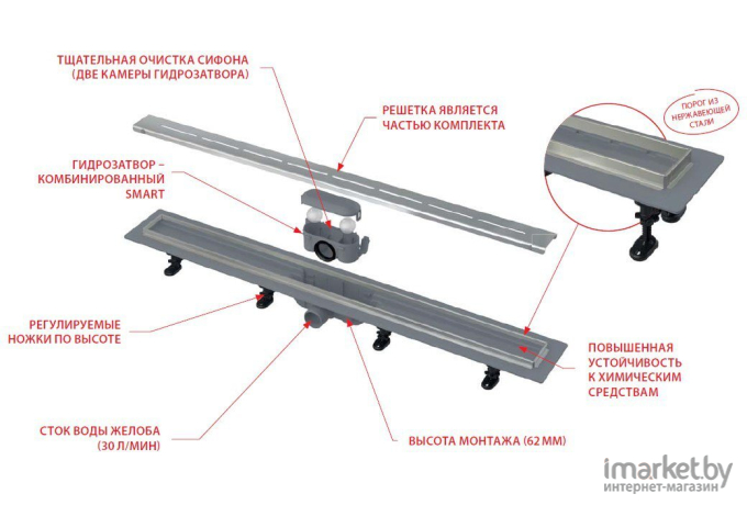 Комплектующие для сантехники Alcaplast APZ18-850M