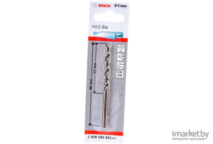 Сверло Bosch HSS-CO 5мм [2.608.585.851]