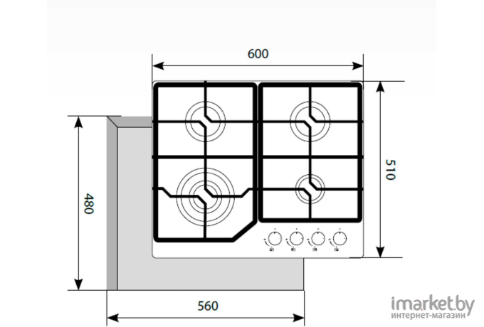 Варочная панель LEX GVG 640-1 WH [CHAO000210]