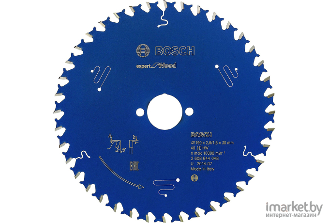 Диск пильный Bosch Expert for Wood 190x30x2.6/1.6x40T [2.608.644.048]